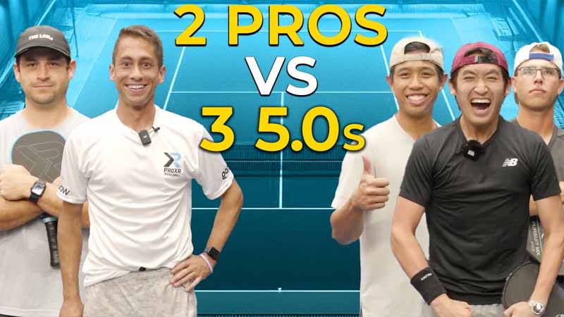 Zane Navratil thumbnail: 3 5.0s vs 2 pickleball pros matchup