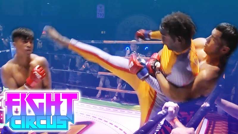 FightCircus thumbnail showing Felony Charles Bennett in a two versus one battle clip