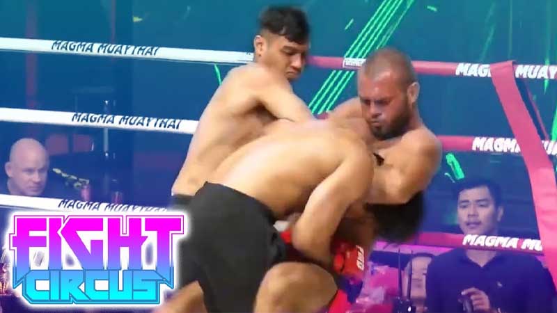 FightCircus thumbnail showing Mikhail Vetrila taking on two fighters at once for Shorts engagement