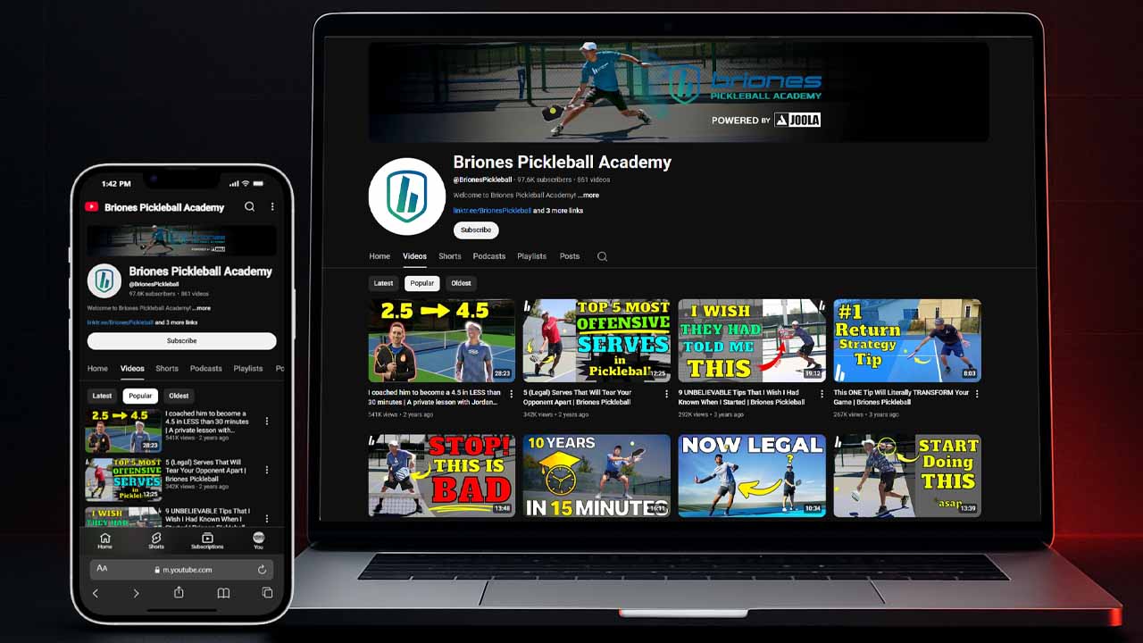 Briones Pickleball Academy YouTube thumbnail production and performance case study