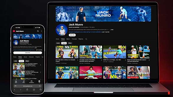 Jack Munro Pickleball YouTube packaging, thumbnails, and performance growth case study hero image